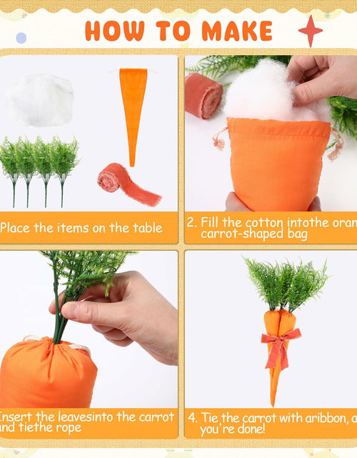 Load image into Gallery viewer, Easter Artificial Carrots Decor Large Fabric Set 6 Pcs 17.7'',13.7'',11.8''
