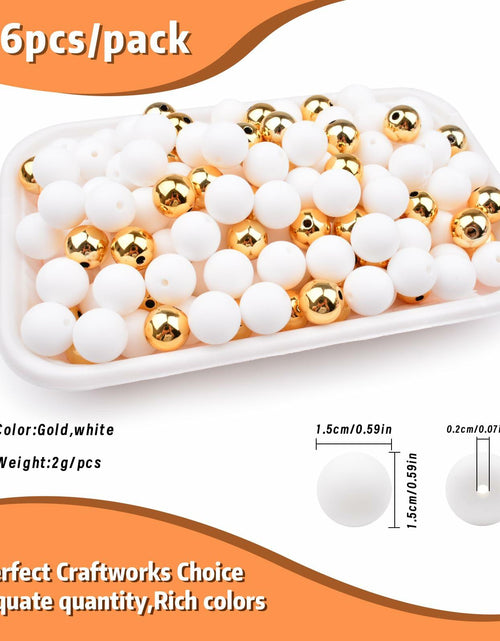 Load image into Gallery viewer, 96PCS Silicone Beads Kit 15mm Round Rubber Beads 2 Colors DIY Crafts
