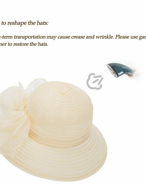 Load image into Gallery viewer, Kentucky Women Organza Derby Hat Wide Brim Summer Sun Cap Black
