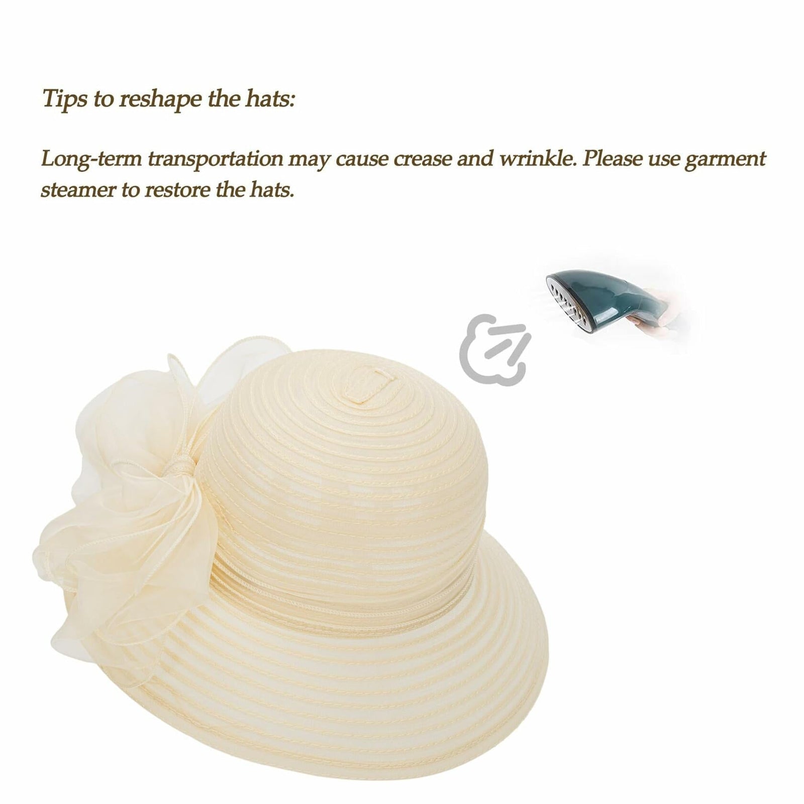 Kentucky Women Organza Derby Hat Wide Brim Summer Sun Cap Black