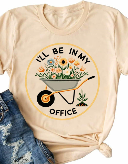 Load image into Gallery viewer, Hoeing Ain't Easy Women's Gardening T-Shirt Floral Garden Lover Gift Cyan Size
