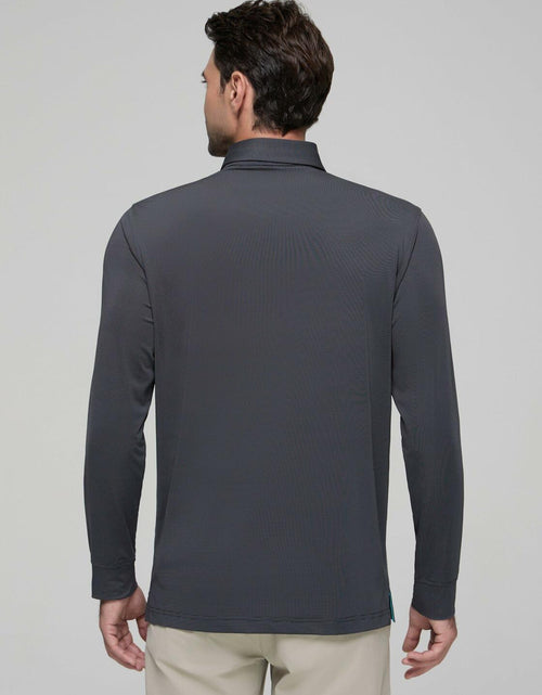 Load image into Gallery viewer, YAMXDM Mens Long Sleeve Golf Polo Shirt Moisture Wicking Light Green Size L
