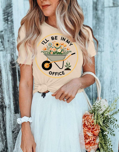 Load image into Gallery viewer, Hoeing Ain't Easy Women's Gardening T-Shirt Floral Garden Lover Gift Cyan Size
