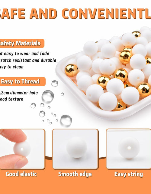Load image into Gallery viewer, 96PCS Silicone Beads Kit 15mm Round Rubber Beads 2 Colors DIY Crafts

