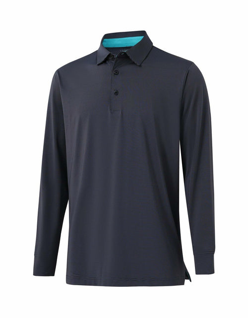 Load image into Gallery viewer, YAMXDM Mens Long Sleeve Golf Polo Shirt Moisture Wicking Light Green Size L
