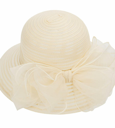 Kentucky Women Organza Derby Hat Wide Brim Summer Sun Cap Black