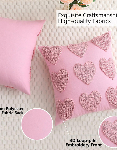 Load image into Gallery viewer, KOOLIFE Heart Love Coral Red Throw Pillow Covers 18x18 Set of 2
