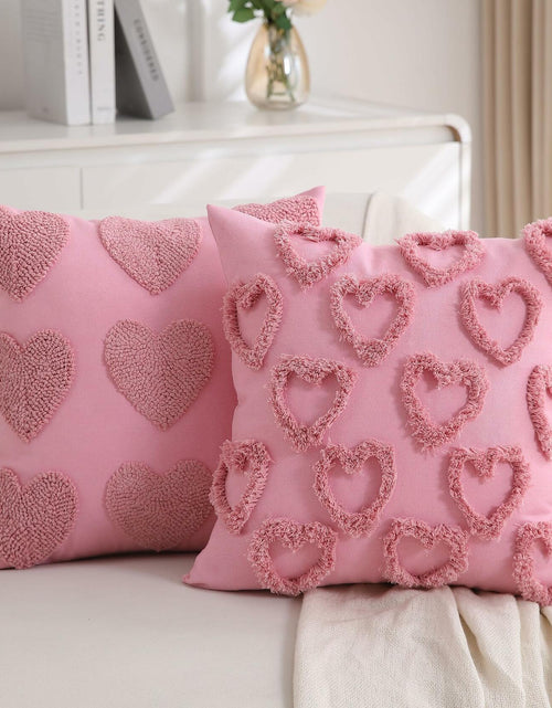 Load image into Gallery viewer, KOOLIFE Heart Love Coral Red Throw Pillow Covers 18x18 Set of 2
