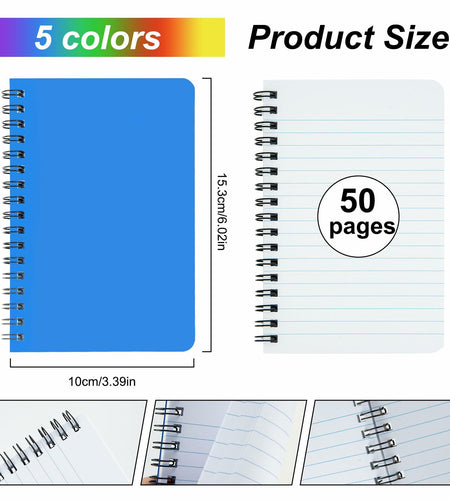 Fantasyon Spiral Memo Books 3x5in Lined 50 Sheets 10 Pack A7-Morandi