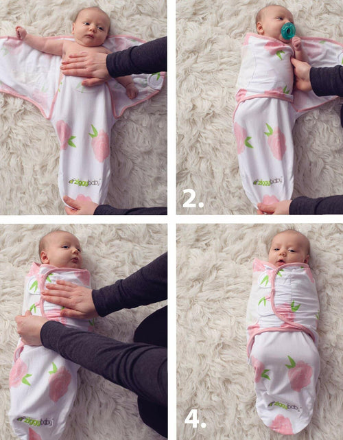 Load image into Gallery viewer, Ziggy Baby Swaddle Blanket Adjustable Wrap 3Pack Pink Peony Heart Plaid Size S/M
