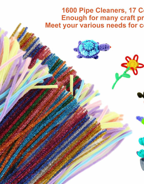 Load image into Gallery viewer, CertBuy 1600PCS Colorful Pipe Cleaners Chenille Stems 10 Colors Bulk Craft
