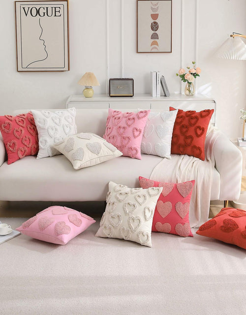 Load image into Gallery viewer, KOOLIFE Heart Love Coral Red Throw Pillow Covers 18x18 Set of 2
