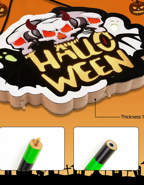 Load image into Gallery viewer, BLCtec Hocus Pocus Halloween Broom Sign 59" with 3 Witch Brooms Timer
