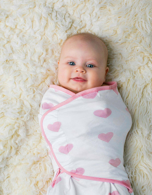 Load image into Gallery viewer, Ziggy Baby Swaddle Blanket Adjustable Wrap 3Pack Pink Peony Heart Plaid Size S/M
