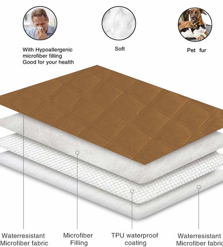 fuguitex Waterproof Reversible Dog Blanket Brown Size 30x53