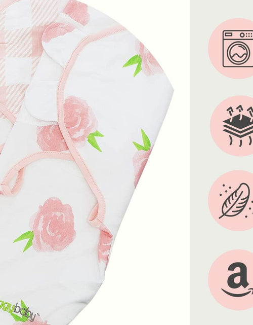 Load image into Gallery viewer, Ziggy Baby Swaddle Blanket Adjustable Wrap 3Pack Pink Peony Heart Plaid Size S/M
