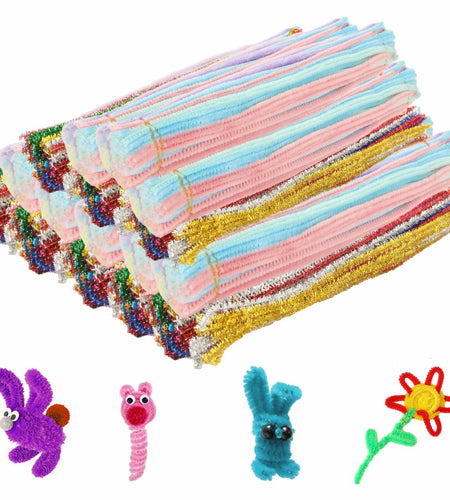CertBuy 1600PCS Colorful Pipe Cleaners Chenille Stems 10 Colors Bulk Craft