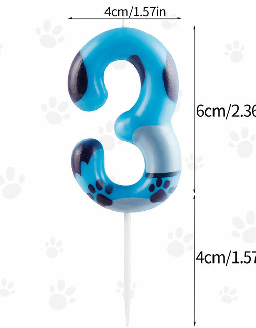 Load image into Gallery viewer, Zi Lan Number 5 Blue Dog Paw Birthday Candle Paw Print Cake Decor
