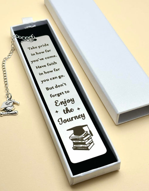 Load image into Gallery viewer, LovizoL Graduation Bookmark 2025 Silver Stainless Steel 1 Pack 1.5x5.12"
