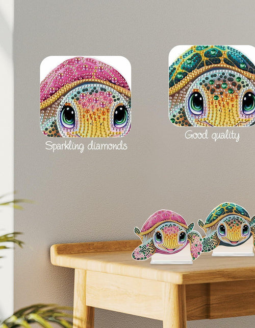 Load image into Gallery viewer, Tontut 2 Pcs Diamond Art Painting DIY Turtle Shape Desktop Jewelry Kits
