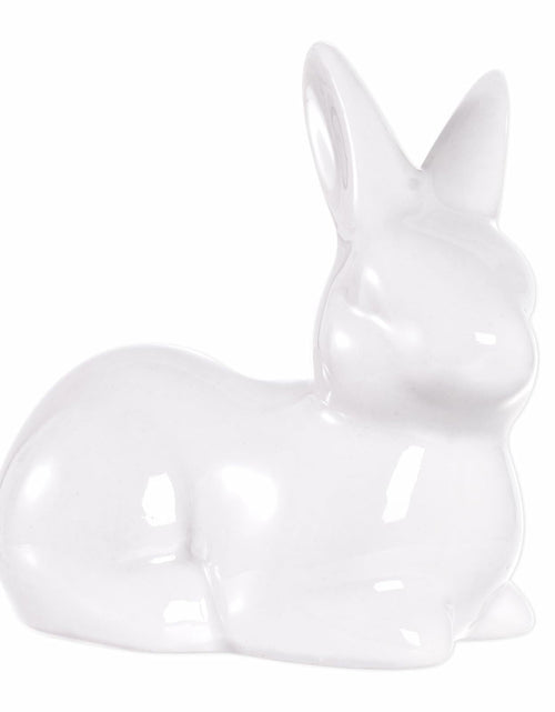 Load image into Gallery viewer, Rthjsfj White Ceramic Easter Bunny Figurine Porcelain Rabbit Statue 3.74x1.89"
