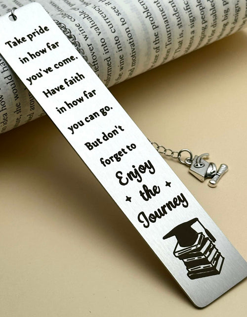 Load image into Gallery viewer, LovizoL Graduation Bookmark 2025 Silver Stainless Steel 1 Pack 1.5x5.12"
