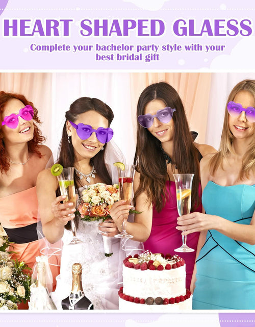 Load image into Gallery viewer, TOODOO 4 Pack Heart Shaped Rimless Sunglasses Candy Color Purple Series
