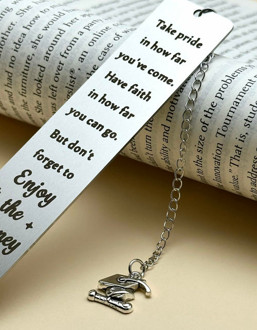 Load image into Gallery viewer, LovizoL Graduation Bookmark 2025 Silver Stainless Steel 1 Pack 1.5x5.12"
