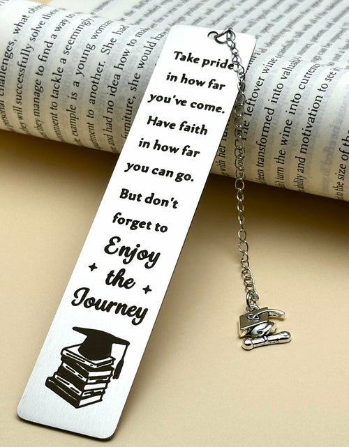 Load image into Gallery viewer, LovizoL Graduation Bookmark 2025 Silver Stainless Steel 1 Pack 1.5x5.12"
