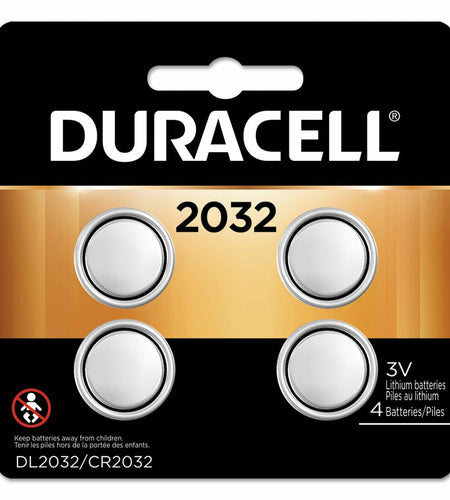 BestBy05/34 Duracell Battery 2032 4 Pack Lithium Coin Cell 3V