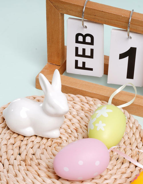 Load image into Gallery viewer, Rthjsfj White Ceramic Easter Bunny Figurine Porcelain Rabbit Statue 3.74x1.89"
