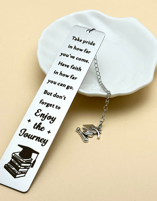 Load image into Gallery viewer, LovizoL Graduation Bookmark 2025 Silver Stainless Steel 1 Pack 1.5x5.12"
