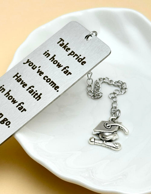 Load image into Gallery viewer, LovizoL Graduation Bookmark 2025 Silver Stainless Steel 1 Pack 1.5x5.12"
