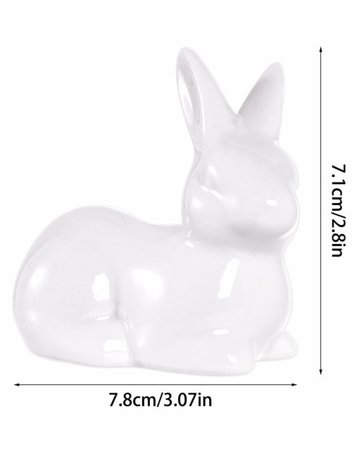 Load image into Gallery viewer, Rthjsfj White Ceramic Easter Bunny Figurine Porcelain Rabbit Statue 3.74x1.89"
