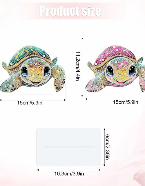 Load image into Gallery viewer, Tontut 2 Pcs Diamond Art Painting DIY Turtle Shape Desktop Jewelry Kits
