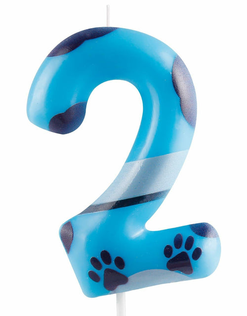 Load image into Gallery viewer, Zi Lan Number 5 Blue Dog Paw Birthday Candle Paw Print Cake Decor
