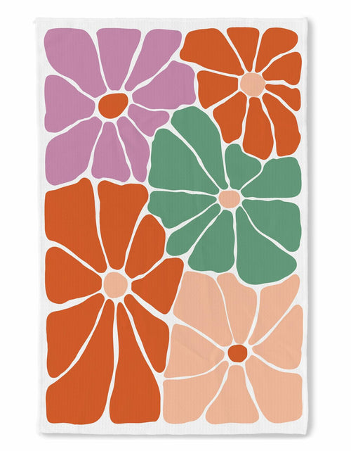 Load image into Gallery viewer, OFJE Boho Abstract Floral Kitchen Towels Set of 2 16x24 Bathroom Decor
