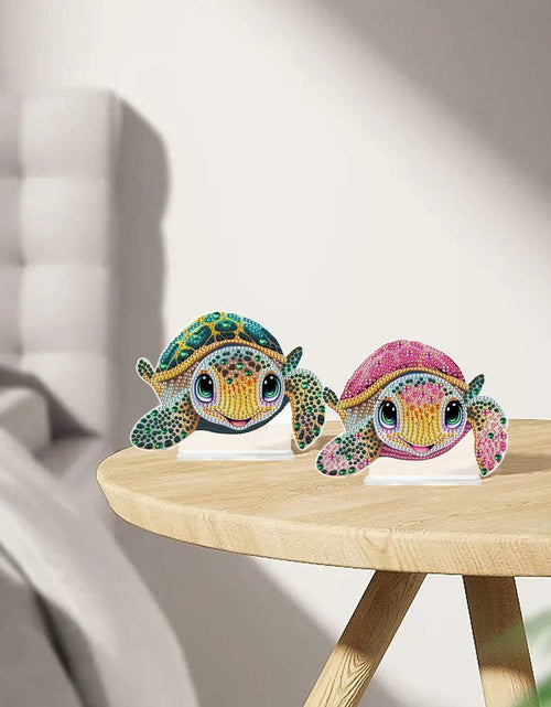 Load image into Gallery viewer, Tontut 2 Pcs Diamond Art Painting DIY Turtle Shape Desktop Jewelry Kits

