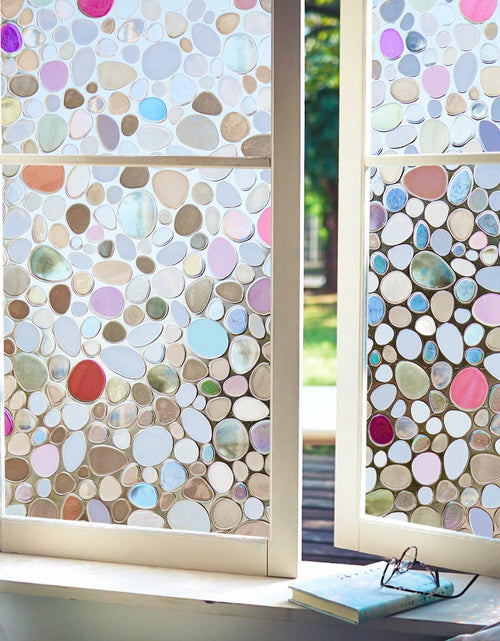 Load image into Gallery viewer, Viseeko 3D Pebble Stained Glass Privacy Film Rainbow 11.8x118in UV Protection

