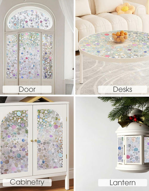 Load image into Gallery viewer, Viseeko 3D Pebble Stained Glass Privacy Film Rainbow 11.8x118in UV Protection
