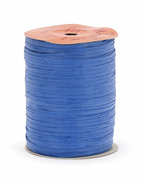 Load image into Gallery viewer, Berwick Offray Matte Royal Blue Raffia Ribbon 1/4" Wide 100 Yards 7MM

