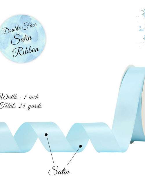 Load image into Gallery viewer, DINDOSAL Satin Ribbon 1 Inch Double Face Turquoise 25 Yards Wedding Decor
