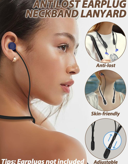 Load image into Gallery viewer, 5 Pack Earplugs Cord Lanyard Neckband Safety Strap Black White Red Yellow Cyan
