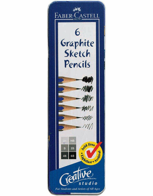 Load image into Gallery viewer, Creative Studio Graphite Sketch Pencil Set 6 Pcs with Tin Case
