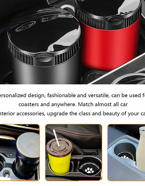 Load image into Gallery viewer, Kewucn Bling Paw Car Cup Holder Coasters 2PCS Dark Blue Rhinestone
