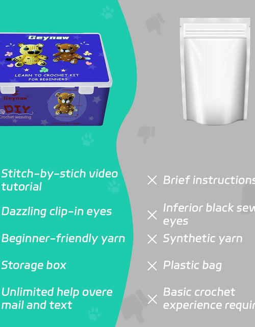 Load image into Gallery viewer, Geynaw Crochet Kit for Beginners Amigurumi Stuffed Animals Tiger
