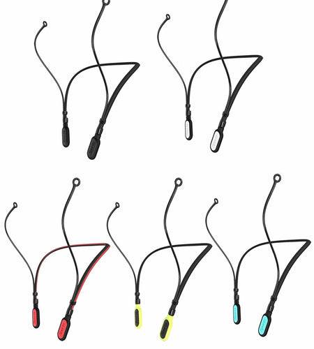 5 Pack Earplugs Cord Lanyard Neckband Safety Strap Black White Red Yellow Cyan