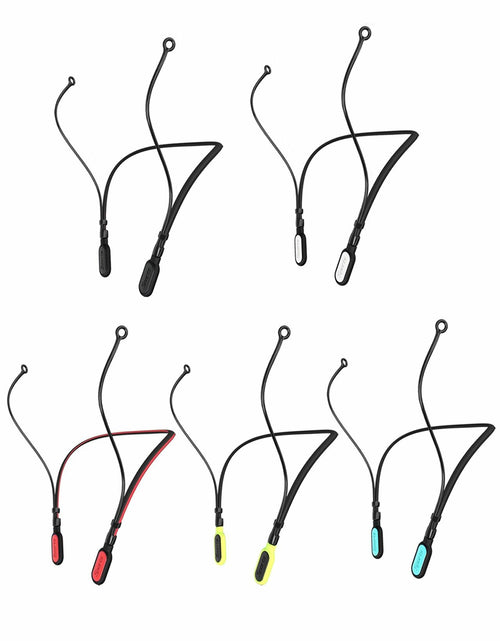 Load image into Gallery viewer, 5 Pack Earplugs Cord Lanyard Neckband Safety Strap Black White Red Yellow Cyan

