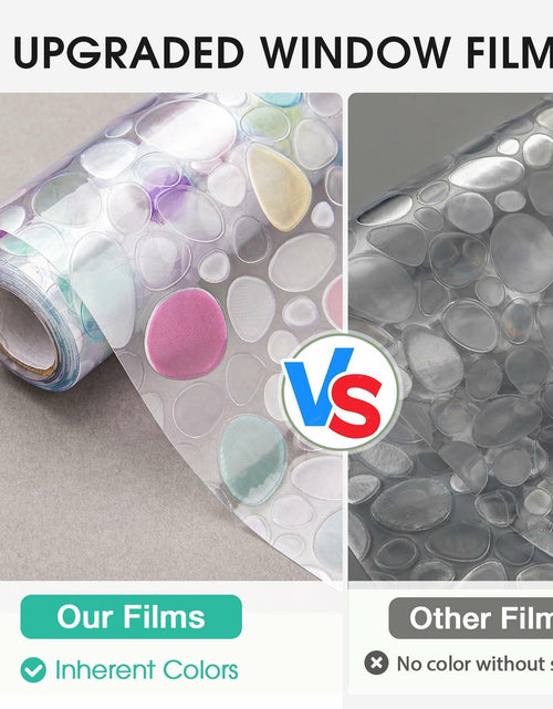 Load image into Gallery viewer, Viseeko 3D Pebble Stained Glass Privacy Film Rainbow 11.8x118in UV Protection
