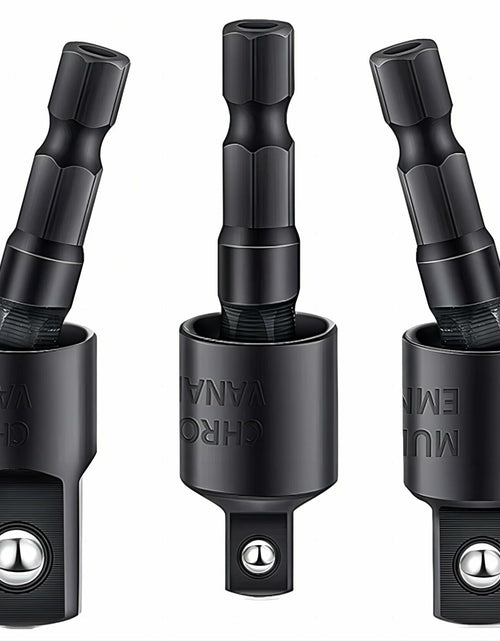 Load image into Gallery viewer, 3Pcs Socket Adapter Set 1/4" 3/8" 1/2" Rotatable Impact Grade Drill Bits
